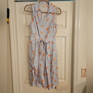 Maison Jules Striped Dress with Goldfish Print
